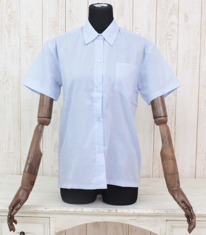 【１３９０円★数量限定】半袖シャツ単品　サックス　Ｍ＜お一人様１点限り＞